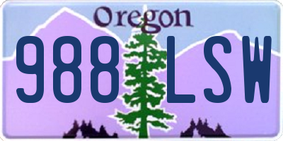 OR license plate 988LSW