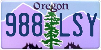 OR license plate 988LSY