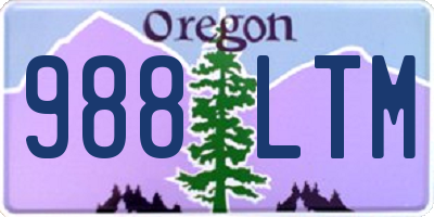 OR license plate 988LTM