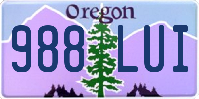 OR license plate 988LUI