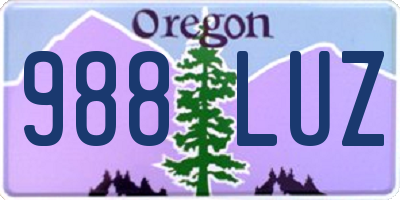 OR license plate 988LUZ