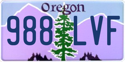 OR license plate 988LVF