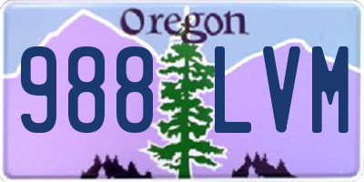 OR license plate 988LVM