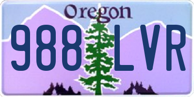 OR license plate 988LVR