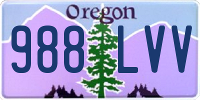 OR license plate 988LVV