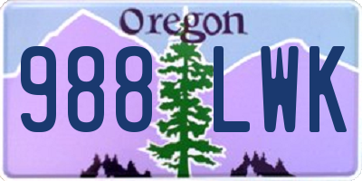 OR license plate 988LWK