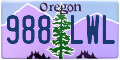 OR license plate 988LWL