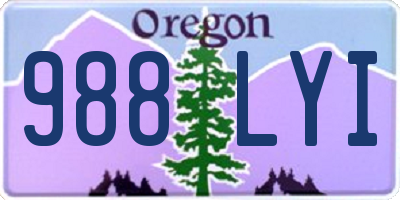 OR license plate 988LYI