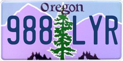 OR license plate 988LYR