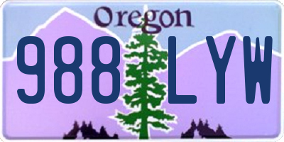 OR license plate 988LYW