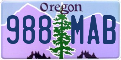 OR license plate 988MAB