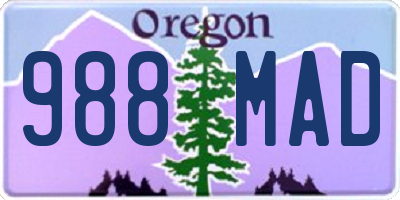 OR license plate 988MAD