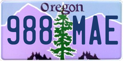 OR license plate 988MAE