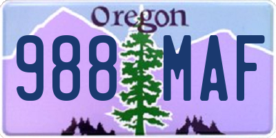 OR license plate 988MAF