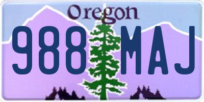 OR license plate 988MAJ