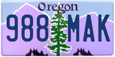 OR license plate 988MAK