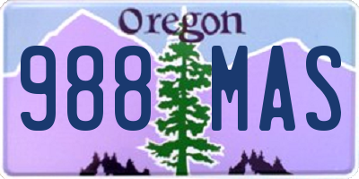 OR license plate 988MAS