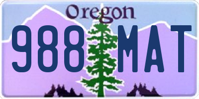 OR license plate 988MAT