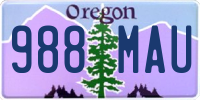 OR license plate 988MAU