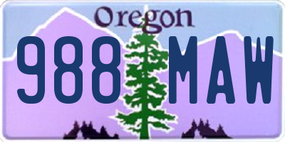 OR license plate 988MAW