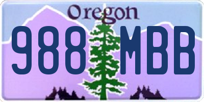 OR license plate 988MBB