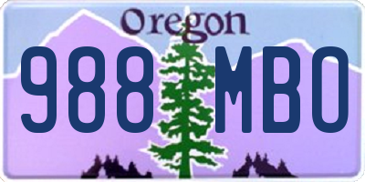 OR license plate 988MBO