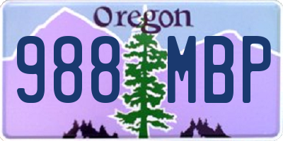 OR license plate 988MBP