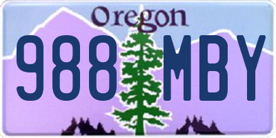 OR license plate 988MBY