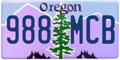 OR license plate 988MCB