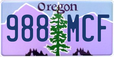 OR license plate 988MCF