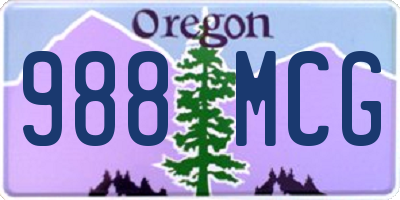OR license plate 988MCG