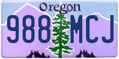 OR license plate 988MCJ