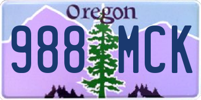 OR license plate 988MCK