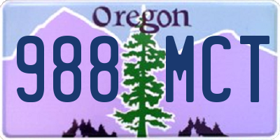 OR license plate 988MCT