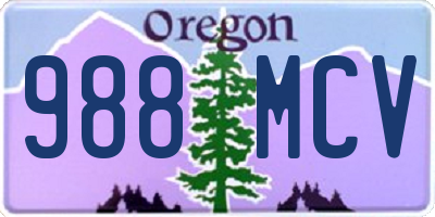 OR license plate 988MCV