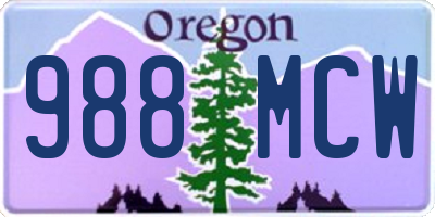 OR license plate 988MCW