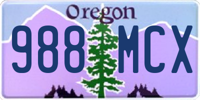 OR license plate 988MCX