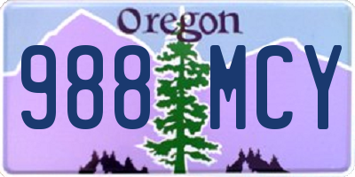 OR license plate 988MCY