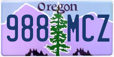 OR license plate 988MCZ