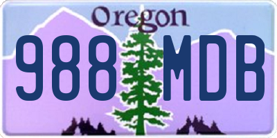 OR license plate 988MDB