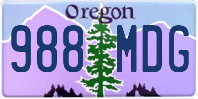 OR license plate 988MDG