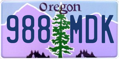 OR license plate 988MDK