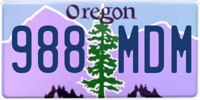 OR license plate 988MDM