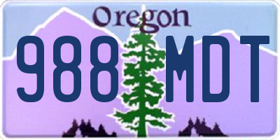 OR license plate 988MDT