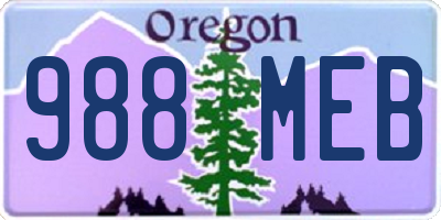 OR license plate 988MEB