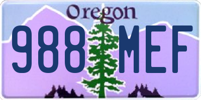 OR license plate 988MEF