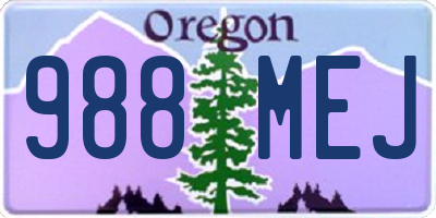 OR license plate 988MEJ