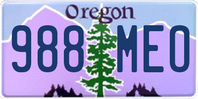 OR license plate 988MEO