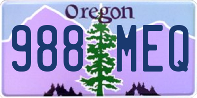 OR license plate 988MEQ