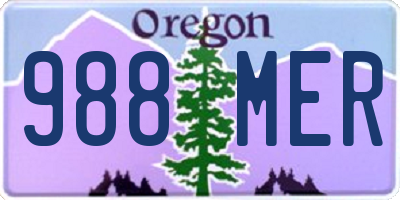 OR license plate 988MER